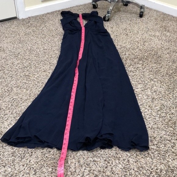 GUC Badgley Mischka Petunia Dress Size 4 Navy Blue Twist Cut Out Open Back - Picture 10 of 12